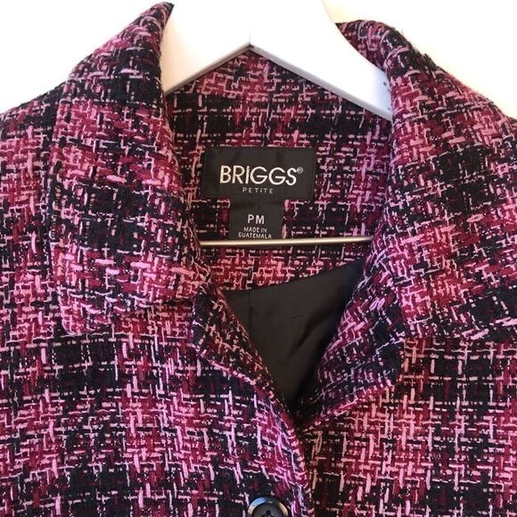 Briggs Pink Tweed Lined Blazer Petite Medium - Picture 4 of 8